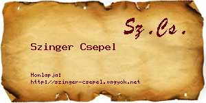 Szinger Csepel névjegykártya